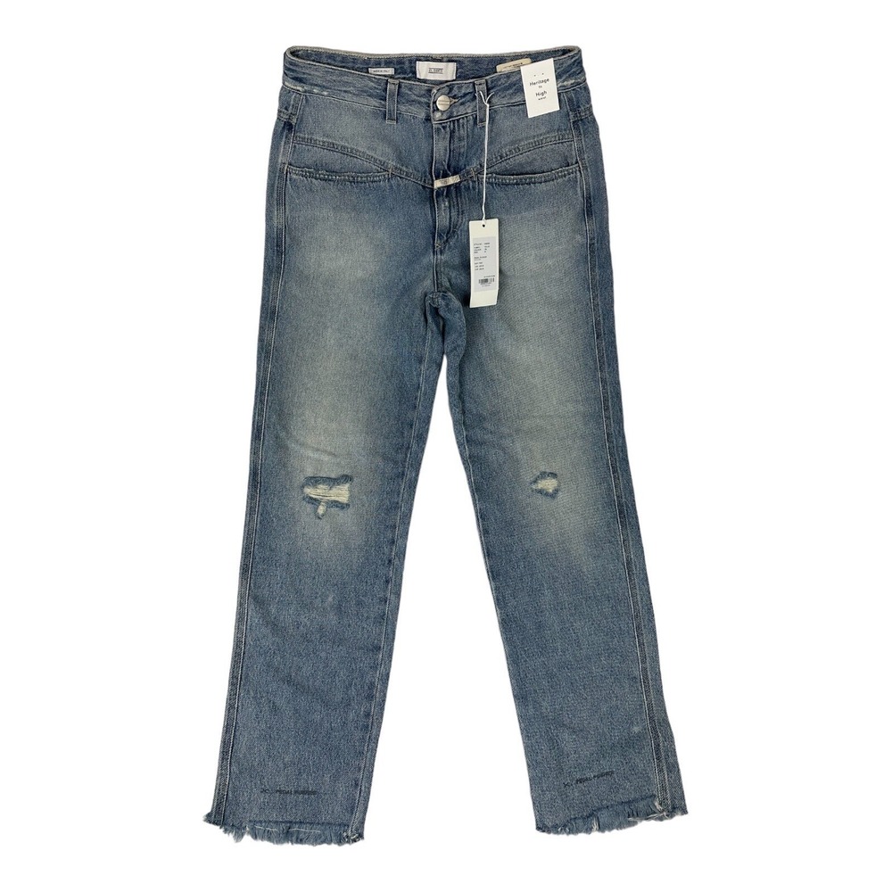 Closed Pedal Pusher Lightash Distressed Heritage High Waist Womens‎ Jeans 44 NWT